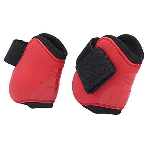 Pferdeverdickungsstiefel, Pferdebeinschützer, roter PU-Schalen-Pferdestiefel zur Verhinderung von Verletzungen beim Springen von Pferden Pferdetraining zum(rot, EIN Paar extragroße Hinterbeine) von Shanrya
