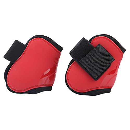 Pferdeverdickungsstiefel, Pferdebeinschützer, roter PU-Schalen-Pferdestiefel zur Verhinderung von Verletzungen beim Springen von Pferden Pferdetraining zum Schutz der(rot, Mittleres Paar Hinterbeine) von Shanrya
