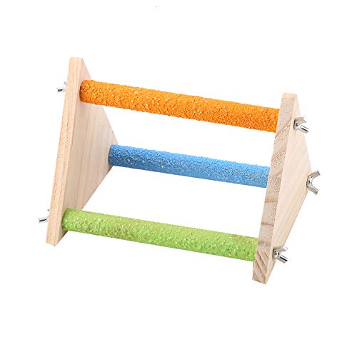 Shanrya AST Spielzeug für Vögel, Vogel Holz Barsch, 7,87 * 6,7 * 3,54 Zoll Halbkreis Typ Vogeltraining Barsch Naturholz 1 Set für Outdoor Home(Dreieck) von Shanrya