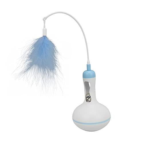 Shanrya Cat Roly Poly Toy, Handheld-Kunststoff-Katzenleckerei-Spender-Spielzeug mit Federstange für Haustiere(Blau) von Shanrya