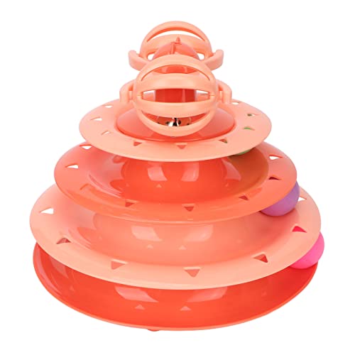 Shanrya Cat Turntable Ball, 4 Puzzle-Levels, Abnehmbarer und Kratzfester Cat Toy Roller für Zuhause (Orange) von Shanrya