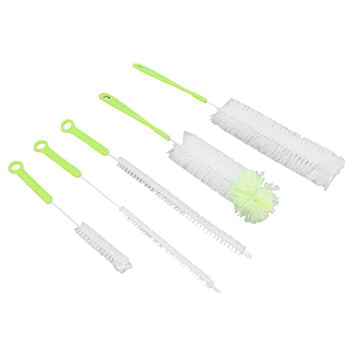 Shanrya Enghalsflaschen-Reinigungsbürsten-Set, für Lebensmittel und Trinkflaschen, Geruchlos, BPA-frei, 5 Arten von Wasserkochern mit Langen Griffen (Grün) von Shanrya