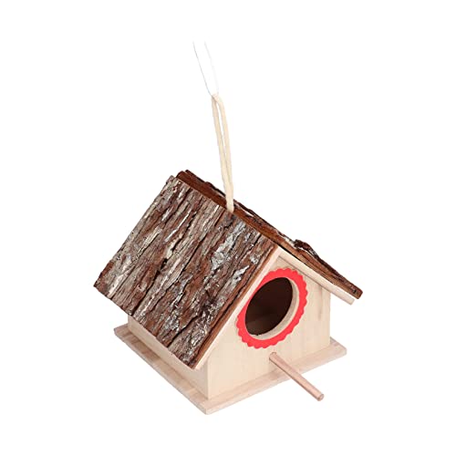 Shanrya Gartendekoration hängendes Vogelnest, natürliches ungiftiges sicheres hölzernes Vogelhaus realistisch für Kolibris Schwalben von Shanrya