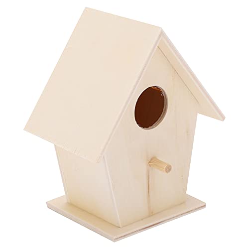 Shanrya Hängendes Vogelhaus aus Holz, Hängendes Vogelhaus Klassischer Holzhüttenstil für drinnen für Gärten für Höfe für draußen(Einzelschicht Nr. 3) von Shanrya
