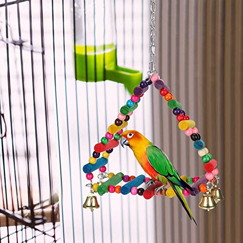 Shanrya Harmlose Bunte Perlen Vogel beißen Spielzeug, Kletterleiter Holz Vogelschaukel, Vögel für Haustiere Shanrya Harmlose Bunte Perlen Vogel beißen Spielzeug, Kletterleiter Holz Vogelschaukel, Vögel für Haustiere von Shanrya