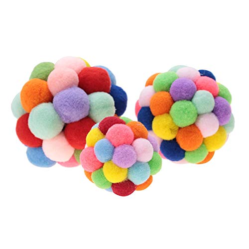 Shanrya Haustier Plüschtier, Haustierspielzeug, 1 Stück 3 Größen Spielball Hund Welpen Haustier Buntes Plüschtier für Katzen Haustiere(S) von Shanrya