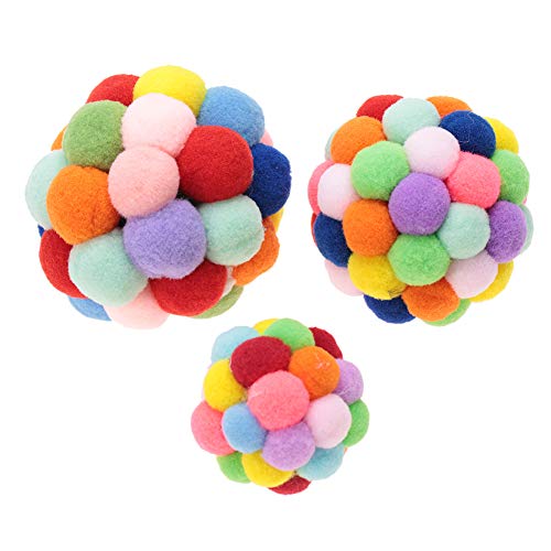 Shanrya Haustier Plüschtier, Haustierspielzeug, 1 Stück 3 Größen Spielball Hund Welpen Haustier Buntes Plüschtier für Katzen Haustiere(m) von Shanrya