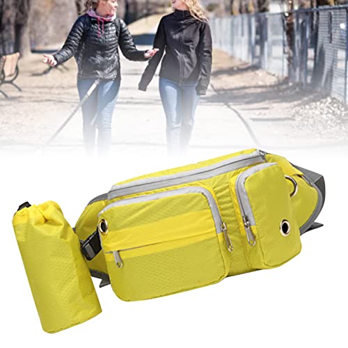 Shanrya Hunde-Bauchtasche, Weicher Liner, Hundeleckerli, Hundetraining, Poop, Poop, Pickup-Tasche, Loch, Multifunktional mit Wasserflaschentasche für Sport Zum Gehen (Gelb) von Shanrya