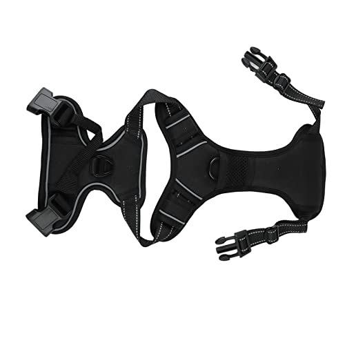 Shanrya Hundegeschirr-Weste, Reflektierend, Reißfest, Verstellbares Nylon-Hundegeschirr für 16,5–38,6 Pfund Schwere Hunde für Heimtierbedarf (Schwarz) von Shanrya