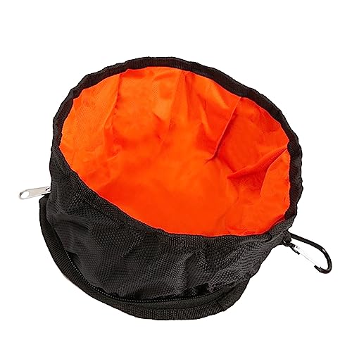 Shanrya Hundenäpfe, Großer Durchmesser, Leichter, Zusammenklappbarer Hunde-Reisenapf, Wasserdicht, mit Haken Zum Wandern für Katzen (Schwarz) von Shanrya