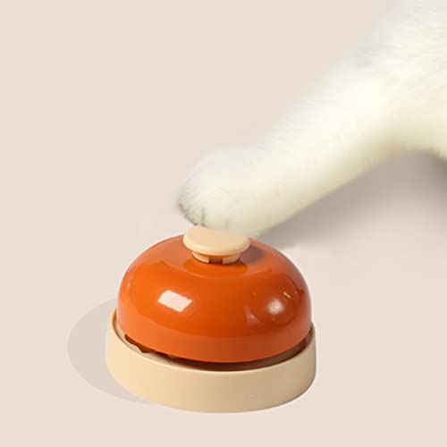Shanrya Hunderufglocke, Hunderuf-Dinnerglocke, Langlebiges, Lustiges, Rostfreies Katzen-Mechanikdesign für Haustierspielzeug (Orange) von Shanrya