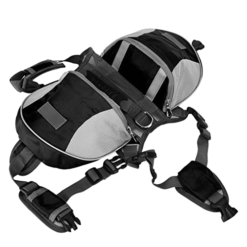 Shanrya Hundesatteltasche, Wear Well Mesh Hound Dog Sattelrucksack für große Hunde für kleine Hunde für mittelgroße Hunde(Schwarz, S) von Shanrya