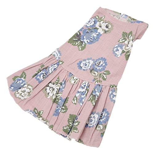 Shanrya Hundesommerkleid, atmungsaktiver Haustierrock hautfreundlich Bequeme Baumwolle und Leinen für Katzen für kleine Haustiere für Hunde(Nationalfarbe Tianxiang Pink, XL) von Shanrya