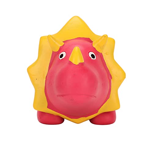 Shanrya Hundespielzeug, Interessanter Dinosaurier, Quietscher, Spielzeug für Hunde, Latex, lindert Molarangst für Haustiere (rosa Triceratops) von Shanrya