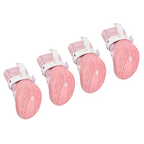 Shanrya Hundestiefel, Haustierschuhe, Welpenschuhe Mesh-Design Rosa zum Wandern Klettern Laufen Tägliches Tragen(3#) von Shanrya