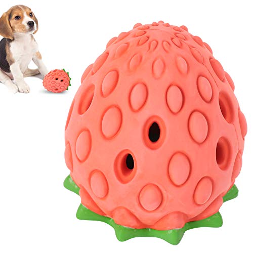 Shanrya Hundezahn-Reinigungskugeln, Erdbeer-Art-Haustier-Hundekauspielzeug, Haustiere für Hunde, die Welpenhunde Spielen(Strawberry Style) von Shanrya