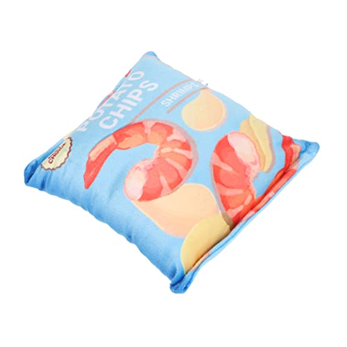 Shanrya Kartoffelchips Plüsch-Hundespielzeug, beseitigt Langeweile, quietschendes Spielzeug, integriertes Rasselpapier, weich, sicher für Zuhause (frische Garnelenblau) von Shanrya