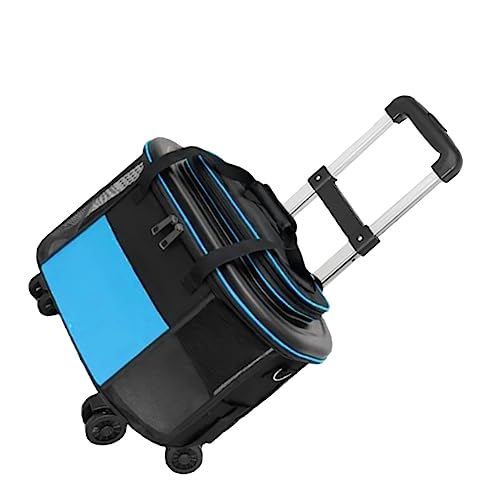 Shanrya Katzen-Rollträger, Tragbarer Ine-Hardware-ABS-Haustier-Trolley mit Rädern für die Reise (Blau) von Shanrya