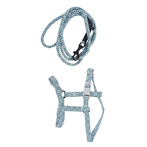 Shanrya Katzengeschirr und Leine Set, Pet Supply Geschirr und Leine Set für Haustiere Kaninchengeschirr Leine Set Cat Walking Rope für Katzen mit einem Gewicht von 2.5-10kg /(Hellgrüne Blume, S) von Shanrya