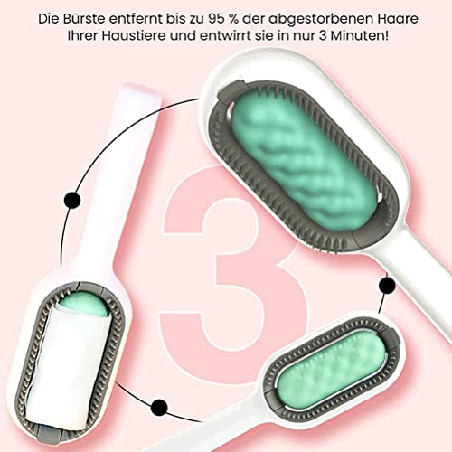 Shanrya Katzenpflegekamm, Lose Haare Entfernen, Knoten Entwirren, Praktische Massage-Tierhaarbürste, Tragbar, 5,3 X 2,6 X 19 cm, ABS für Zuhause (Langer Haarkamm-Rosa) von Shanrya