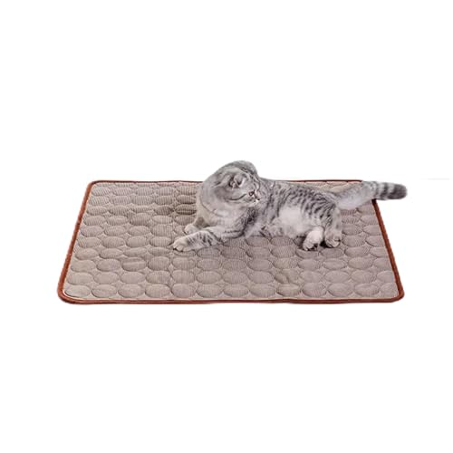 Shanrya Kühlmatte für Hunde, Einfach, Sicher, Atmungsaktiv, Bequem, für den Außenbereich, Eisunterlage für Hunde, Polyester für den Sommer (Kaffee) von Shanrya