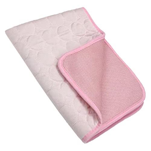 Shanrya Kühlmatte für Hunde, Einfach, Sicher, Atmungsaktiv, Bequem, für den Außenbereich, Eisunterlage für Hunde, Polyester für den Sommer (Rosa) von Shanrya