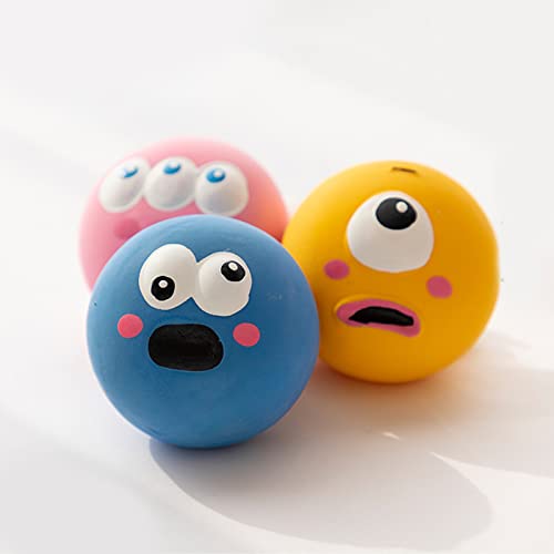 Shanrya Latex Quietschender Hundespielzeugball, Starke Belastbarkeit, Interaktives Abrufen von Klangbällen, 5,5 X 5,5 X 4 cm, Langlebig für Heimtierbedarf (Rosa) von Shanrya