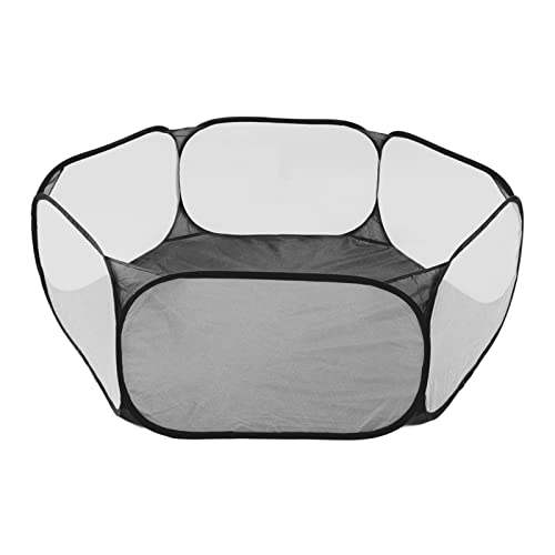 Shanrya Laufstall für Kleintiere, tragbar, leicht zugänglich, faltbar, robust, atmungsaktiv, für Haustiere (schwarz) von Shanrya