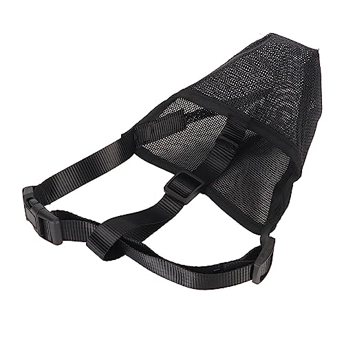 Shanrya Mesh-Maulkorb für Hunde, Schwarz, Langlebig, Atmungsaktiv, Weich, Verstellbar, Faltbar, Zum Beißen (XS) von Shanrya