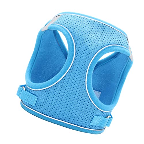 Shanrya Pet Leine Harness Stitches Atmungsaktives Blaues Polyester-Katzenwestengeschirr Bequem Reflektierend mit 360-Grad-drehbarem Zughaken für Hundehaustierbedarf (XL) von Shanrya