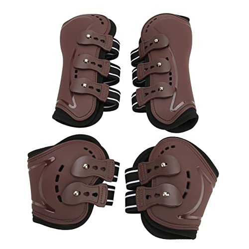 Shanrya Pferdebeinschutz, Schützende Stoßdämpfung, Luftlöcher, PU-Schale, Pferdefront-Hinterbeinstiefel Zum Reiten (M) von Shanrya