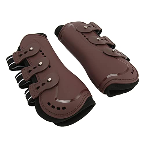 Shanrya Pferdebeinstiefel Elastischer Riemen Atmungsaktiver Leichter Brauner Pferdebeinschutz für das Reittraining (M) von Shanrya