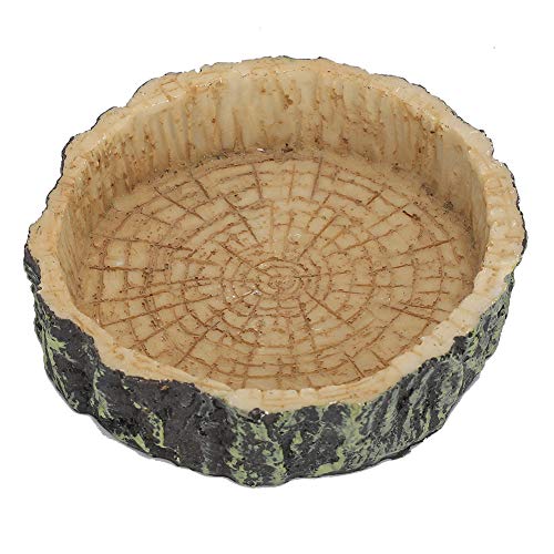 Shanrya Resin Reptile Feeding Bowl, Essen Topf Tablett, umweltfreundliche Form Runde für Schildkröte von Shanrya