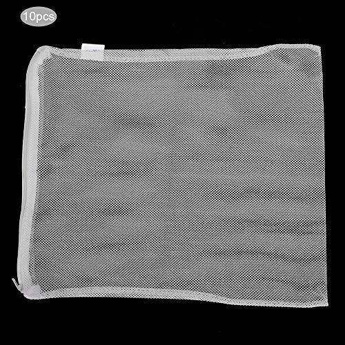 Shanrya Sichere 10 Stück mit Reißverschluss Polyester Fischtanks Filtertasche, Isolationstaschen Aquarium Filtertasche, für Fischtanks Aquarium(White) von Shanrya