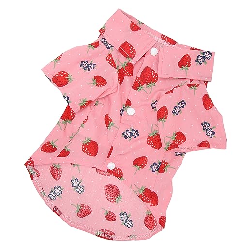 Shanrya Sommer-Hunde-Shirts, Stilvolles Erdbeer-Druck, Atmungsaktives -Design, Hunde-Shirts, Umlegekragen für Katzen für den Sommer (S) von Shanrya