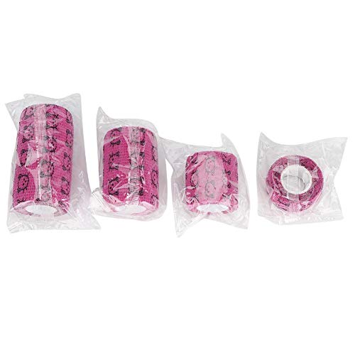 Shanrya Taidda- Atmungsaktiver Band-Haustierverband, elastischer kohäsiver Haustierverband, bequemer Körperwickel für Hunde mit weichem Gefühl Pet Medical Rose red cat face von Shanrya