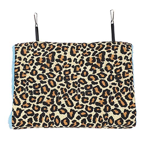 Shanrya Taidda- Velvet Canvas Weiche Lammwolle Materialien Vogel Hängemattenbett, Vogel hängenden Käfig, warmes hängendes Zelt für Vogel Haustier Hängematte Pad Zelt Hut Leopard, Large von Shanrya