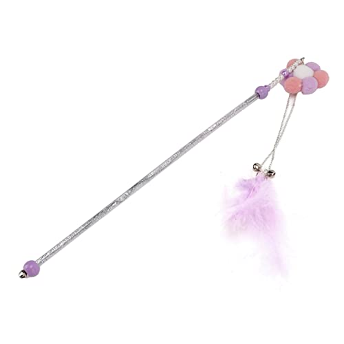 Shanrya Teaser Katzenspielzeug, Interaktives Katzenspielzeug Nicht leicht zu brechen PVC + Pompon Weiche Haltbarkeit für Katzen Kätzchen Übungsspiel(Lila Sonnenblume) von Shanrya