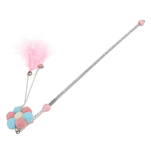 Shanrya Teaser Katzenspielzeug, Interaktives Katzenspielzeug Nicht leicht zu brechen PVC + Pompon Weiche Haltbarkeit für Katzen Kätzchen Übungsspiel(Rosa Sonnenblume) von Shanrya
