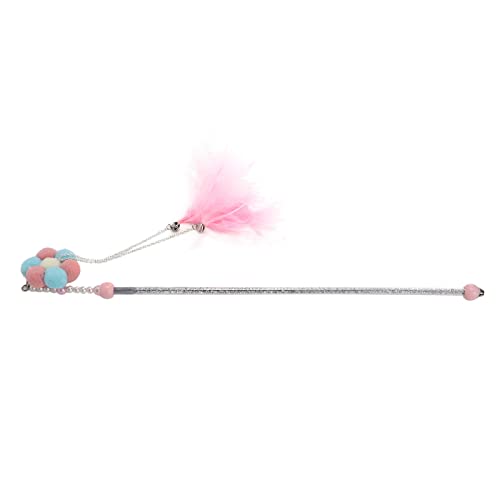Shanrya Teaser Katzenspielzeug, Splicing Pompoms Sunflower Interaktives Katzenspielzeug Weiche Haltbarkeit für Katzen Kätzchen Übungsspiel(Rosa Sonnenblume) von Shanrya