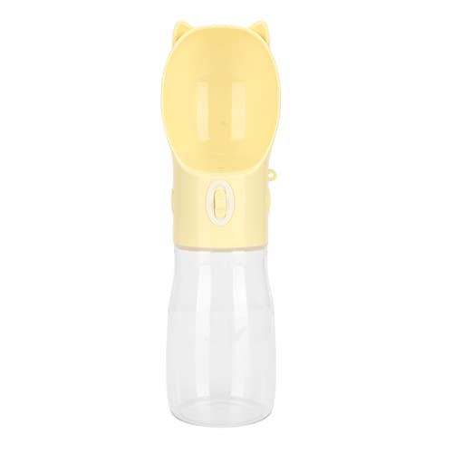 Shanrya Tragbarer Wasserspender für Haustiere, Schlüsselbedienung, 380 Ml, Weithals-Hundetrinkflasche, Spülmaschinenfest, Auslaufsichere Hundetrinkflasche (Gelb S) von Shanrya
