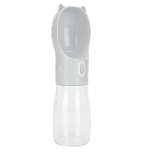 Shanrya Trinkflasche für Hunde, 380 Ml, Tragbarer Wasserspender für Haustiere, Einfache Reinigung, Breiter Mund für Unterwegs (Grau S) von Shanrya