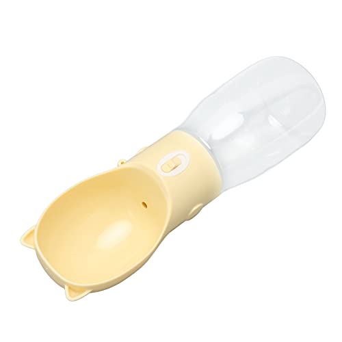 Shanrya Wasserflasche für Hunde, Auslaufsicher, BPA-frei, Tragbar, Leicht zu Reinigen, 550 Ml, Wasserspender für Hunde, für Hamster, Outdoor, Camping, Kaninchen (Gelb) von Shanrya