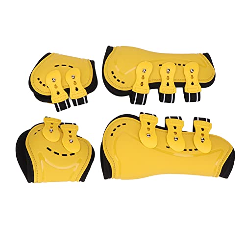 Streichkappen für Pferde, Vorne Offene Pferdesehnenstiefel Atmungsaktiver, Bequemer, Stoßdämpfender Beinschutz, Verstellbar Zum Springen (L) von Shanrya