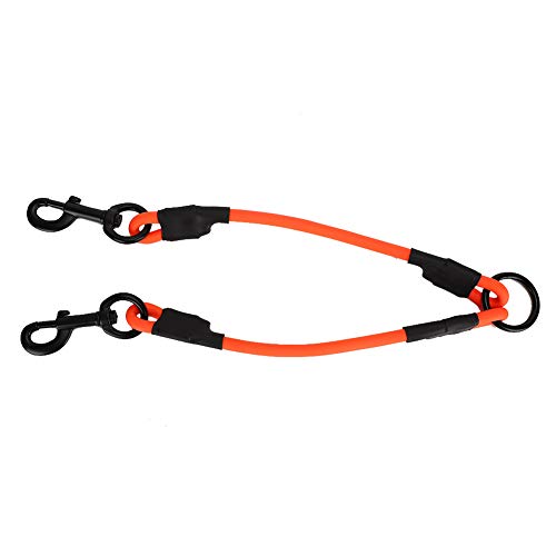 Taidda- Pet Dog Metallleine für Outdoor Walking für Outdoor Walking, PVC wasserdichte Doppelkettenleine Double Dog Leash, für Hunde Pet Dog Orange, 8mm Diameter*25CM Length von Taidda