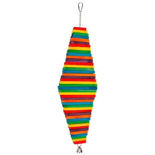 Vogel-hängende Schwingen-bunte hölzerne Papageien, die kauendes Spielzeug-Zubehör beißen Vogel-hängende Schwingen-bunte hölzerne Papageien, die kauendes Spielzeug-Zubehör beißen von Shanrya