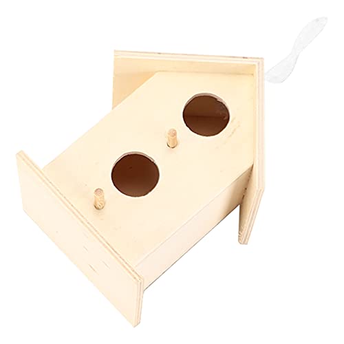 Vogelhaus aus Holz, praktisch und schön. Natürliches und umweltfreundliches hängendes Vogelhaus aus Holz. Dekorieren Sie Ihr Haus für Haus oder Garten(Doppelschicht mit Zwei Löchern Nr. 2) von Shanrya