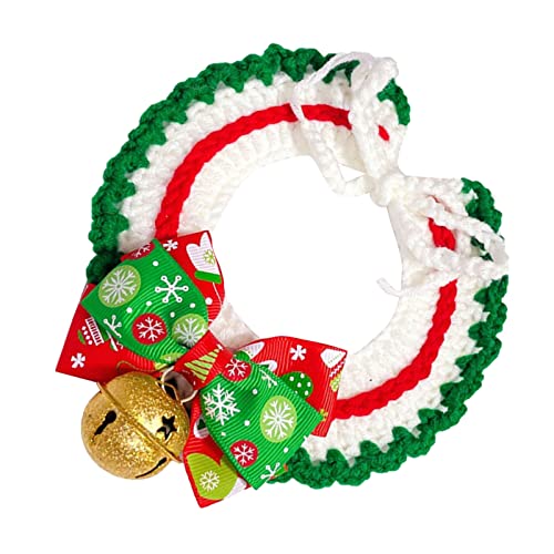 Weihnachts-Hundehalsband, Haustier-Dekoration, M, Stabil, Niedlich, Handgewebt, mit Glöckchen für Katzen (M) von Shanrya