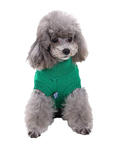 Shaoyao Hunde Kostüme Hundebekleidung Baumwolle Pullover Feiern Weihnachten-Tag Winter Mantel Strickpullover Haustier Grün L von Shaoyao