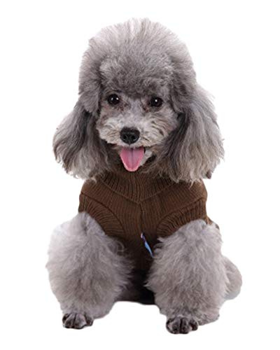 Shaoyao Hunde Kostüme Hundebekleidung Baumwolle Pullover Feiern Weihnachten-Tag Winter Mantel Strickpullover Haustier Kaffeebraun S von Shaoyao
